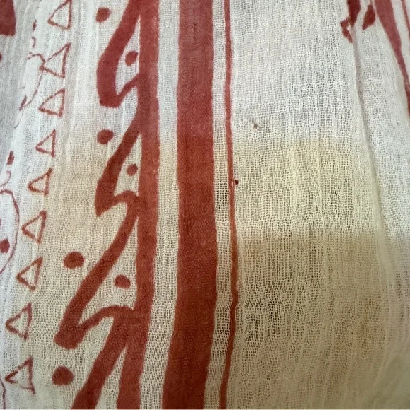 Free People Red and Off White Boho Blouse - Picture 9 of 10